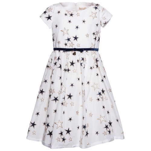 Monnalisa Taft Kleid mit aufgestickten Sternen